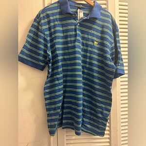 Masters Collection Golf Polo Shirt Short Sleeve Blue Striped Mens XL